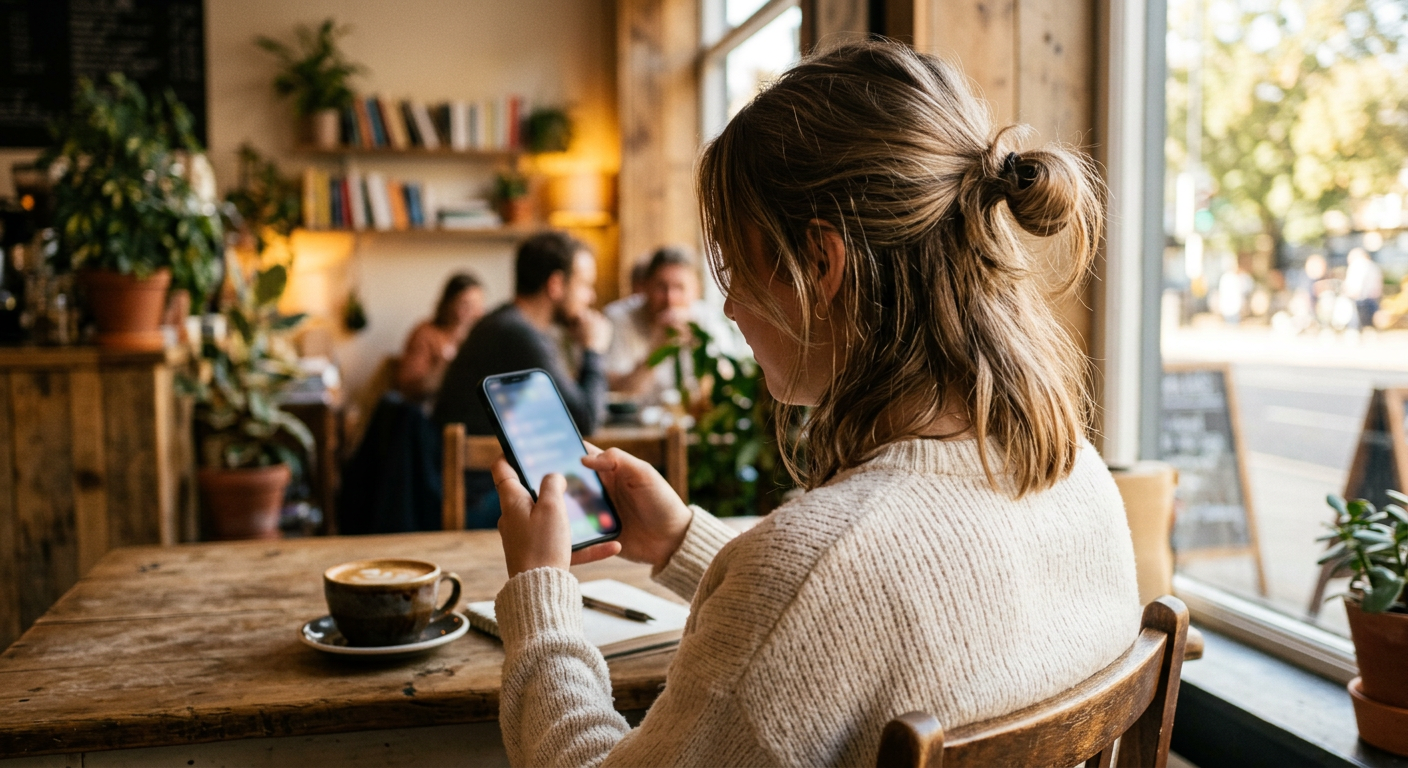 Pessoa usando o celular